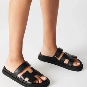 Steve Madden Leather Mayven Slide Sandals Size 9